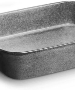 Springlane Keramik Auflaufform Misty Cliff 2er-Set für Lasagne, Quiche und Tiramisu, Stoffbespannte Rückseite, 32 cm x 2