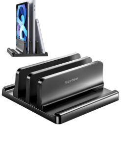 VAYDEER Vertikaler Laptop Ständer für MacBook und iPad Schwarz | VAYDEER Vertikaler Dual Laptop Ständer Kompatibel für
