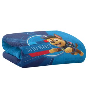 PICANOVA - PAW Patrol Chase Personalisierte Kuscheldecke 150x100cm für Kinder – Premiumqualität Schmusedecke 510g/qm – U