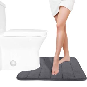 Yimobra Badematte rutschfest, dick und maschinenwaschbar – ideal fürs Badzimmer – Dunkelgrau