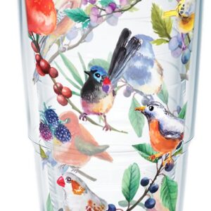 Tervis doppelwandiger isolierter Becher Watercolor Singbirds hält Getränke kalt und heiß 680 ml transparent USAProdukt