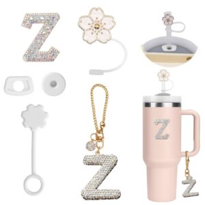Stanley Cup 6PCS Personalisiertes Tumbler Zubehör Stroh Cover Initialen Dekoration Buchstaben Aufkleber (Z)
