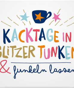 H:)PPY Life 47440 Untersetzer: Glitzern Lassen, Kork, Farbige Varianten, 9,5 cm x 9,5 cm