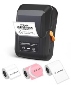 SUPVAN T50M Pro Etikettendrucker Bluetooth Value Pack, automatische Etikettengrößenerkennung, für Einzelhandel und Büro