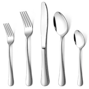 Onader Edelstahl 30 Teils Besteck Set für 6 Personen | Gesundes Onader Edelstahl Besteck Set für Restaurant/Party | Spü