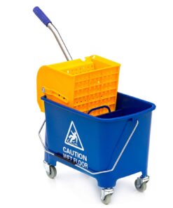 Wisch-Star Reinigungswagen mit Presse für Gewerbe und Haushalt 40x27x35cm 19 Liter Putzeimer mit Auswringer