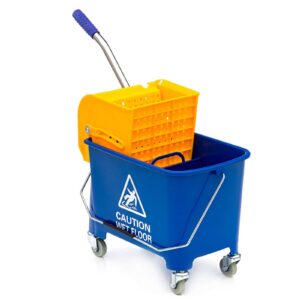 Wisch-Star Reinigungswagen mit Presse für Gewerbe und Haushalt 40x27x35cm 19 Liter Putzeimer mit Auswringer