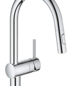 GROHE Minta Küchenarmatur 2 Strahlarten chrom 32321002 Wassersparend 360° schwenkbar einfache Montage