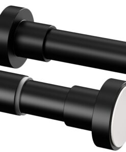 1stück Einstellbare Duschstange ohne Bohren Teleskopstange, ideal für den Balkon (102-208cm, φ25mm, Schwarz) Einstellb