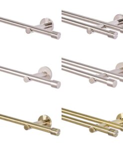 Gardinenstange 360 cm Silber Matt Metall 1-Läufig Wandbefestigung