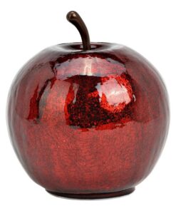 G. Wurm Dekoleuchte Apfel (S) Glas, Metallic Rot - Dekolampe für Tisch und Dekoration, 20 LED Lichterkette