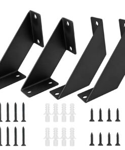 4 Stück Schwarz Metall Regalwinkel für Wandregal, Schwerlast Regalträger für Schlafzimmer, Küche und Büro | Preiswerte R