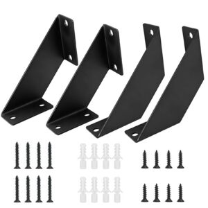 4 Stück Schwarz Metall Regalwinkel für Wandregal, Schwerlast Regalträger für Schlafzimmer, Küche und Büro | Preiswerte R