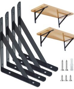 Schwerlast-Träger Regalhalterungen 4 Stück für Wand-Regale (20x12cm) | Metall Wand-Winkel Regalhalterung 90 Grad für Re