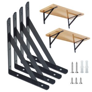 Schwerlast-Träger Regalhalterungen 4 Stück für Wand-Regale (20x12cm) | Metall Wand-Winkel Regalhalterung 90 Grad für Re
