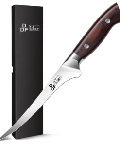 DDF iohEF Filetiermesser 18cm - Profi Fischmesser mit Extrem Scharfer Edelstahl Klinge für Fisch und Fleisch, Ergonomisc