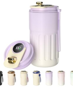 Homealexa Digitale Thermosflasche 410ml 316 Edelstahl Iso-Thermo Becher Reisebegleiter mit Deckel für Kaffeespezialitäte