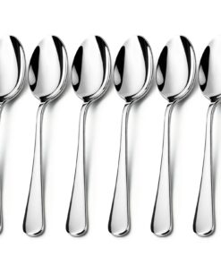Lulir Großformatige Suppenlöffel Besteck Set 6 Stück 20cm Edelstahl Lebensmittelgrade Hochglanzpoliert für Zuhause/Resta