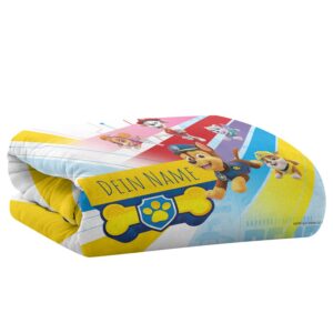 PICANOVA - PAW Patrol Pups Personalisierte Kuscheldecke für Kinder 100x70cm - Premiumqualität Fleecedecke 510g/qm