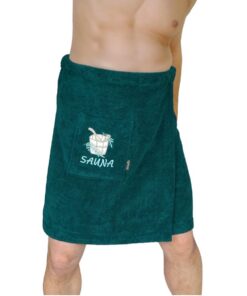 Lashuma Sauna Kilt Herren mit Bauch L-XXL Opal Grün Lillby Saunahandtuch