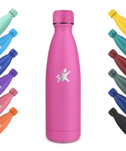 KollyKolla Thermosflasche 500ml - BPA-frei, Isolierflasche für Schule und Büro - Kindertragbar, Magenta KollyKolla The