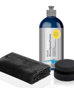 Koch Chemie Shine Speed Polish 500ml Hochglanz Finish Politur Set + Schwamm + Tuch | Auto Lack Politur Hand- und Maschin