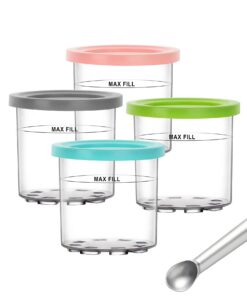 GOLXUWO 4er-Set Eisbecher für Ninja NC300 Eismaschine - Auslaufsicher, BPA-frei, spülmaschinenfest (NC300)