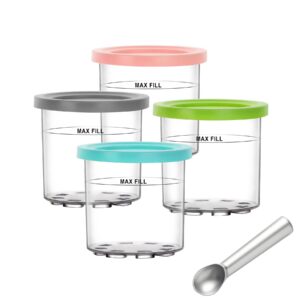 GOLXUWO 4er-Set Eisbecher für Ninja NC300 Eismaschine - Auslaufsicher, BPA-frei, spülmaschinenfest (NC300)