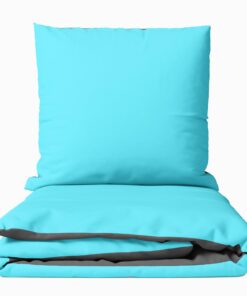 Leonardo Vicenti Atmungsaktiv Bettwäsche Einfarbig - Premium Qualität für Wendbett - 3teilig - 220x240 Grau Petrol