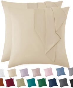 Öko-Zertifizierter Weich Kopfkissenbezug 2er Set Für Allergiker Beige 80x80 OEKO-TEX STANDARD 100 Hypoallergener Weich