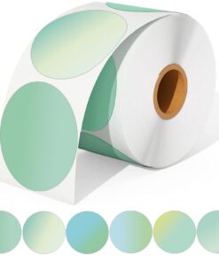 Runde Thermische Etiketten 2", Selbstklebende Drucker Etiketten, 6 Farbverläufe für Barcode und QR Code - Adresse, Inven