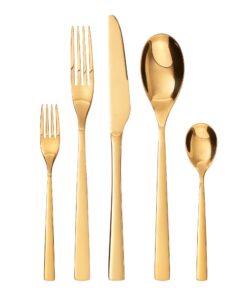 GRÄWE 10-teiliges Besteck-Set Porto für 2 Personen - Edelstahl, poliert, in Gold, spülmaschinengeeignet, in Gold, Tafelb