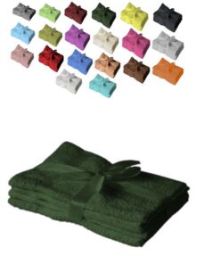 EXKLUSIV HEIMTEXTIL Gästehandtuch 4er-Set 30 x 50 cm Dunkelgrün — 100% Baumwolle, extra weich & saugfähig