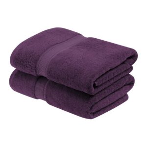 Superior 2-teiliges Badehandtuchset aus Baumwolle - pflaumenblau, 900 Gramm, minimalistisch und praktisch für dieWhole F