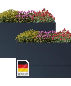 STEELSØN Icarus Hochbeet aus Metall – Stabil & wetterfest für Garten & Balkon – Pflanzenkübel für Blumen & Gemüse – Anth