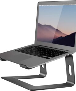 Orionstar Laptop Ständer für Schreibtisch + Ergonomischer Laptop Stand + Aluminium Laptop Halterung mit Belüftung Schwar
