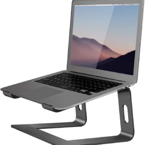 Orionstar Laptop Ständer für Schreibtisch + Ergonomischer Laptop Stand + Aluminium Laptop Halterung mit Belüftung Schwar