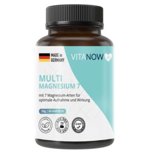 Magnesium Komplex hochdosiert - 50mg - 7 in 1 Komplex mit hoher Bioverfügbarkeit - 60 Kapseln