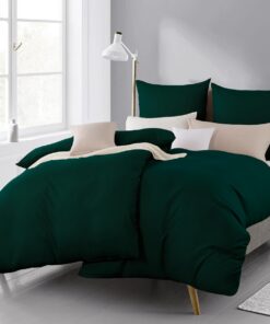 Mikrofaser Bettwäsche-Sets Grün 135x200cm Für Erwachsene zur Sommersaison Bügelfrei und Weich