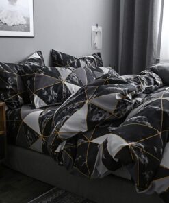 Omela Bettwäsche Marmor Optik 3 Teilig Modern für Wendebette 80x80 cm OEKO-TEX