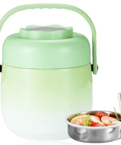 Thermobehälter für Essen 1500ml Edelstahl Warmhaltebehälter, Essensbehälter für Picknick und Schulen, Farbverlauf Grün m