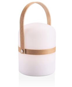 LUUK LIFESTYLE Moderne LED Laterne für Indoor und Outdoor, Holz Akku Tischlampe im skandinavischen Design, 72h lange Leu