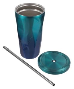 OUNONA Tumbler mit Strohhalm und Doppelwand für Wasser und Kaffee - imperfectes Diamond-Design - Einfach und praktisch z