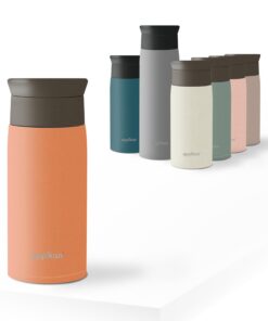 EPPiKAN eppiToGo Edelstahl Thermobecher - Isolierbecher für Autowerke, 350 ml, Terracotta, auslaufsicher mit 360°-Trinkö