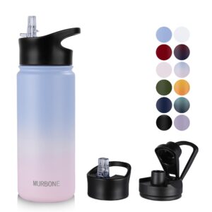 MURBONE Edelstahl Trinkflasche 500ml - Thermosflasche, BPA frei, Vakuumdoppelwandisolierung für Sport, Reisen und Campin