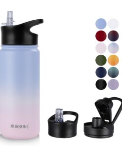 MURBONE Edelstahl Trinkflasche 500ml - Thermosflasche, BPA frei, Vakuumdoppelwandisolierung für Sport, Reisen und Campin