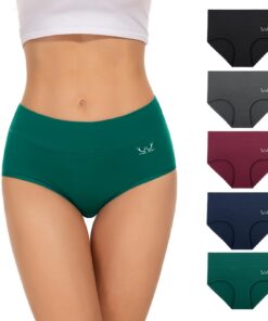 TANSTC Unterhosen Damen 5er Pack Stretch Baumwolle Hohe Taille Atmungsaktiv Weich OEKO-TEX STANDARD 100 TANSTC Damen Unt