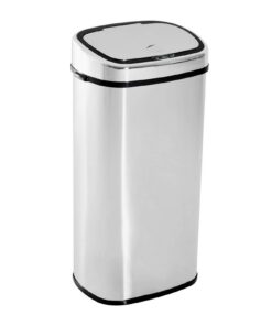 HOMCOM Sensor Mülleimer Edelstahl Silber - Wasserdicht Automatik Abfalleimer für Büro und Küchen