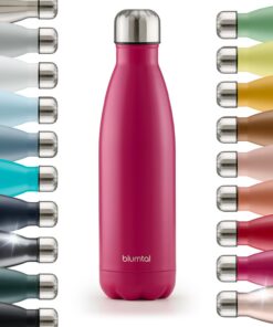 Blumtal Edelstahl Trinkflasche 350ml - auslaufsichere BPA-freie Isolierflasche kalt & warm Berry Pink