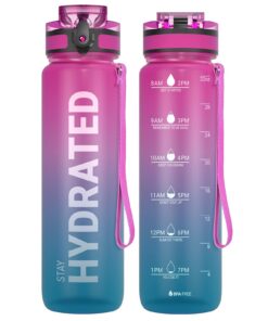 Sahara Sailor Motivations-Wasserflasche mit Zeitmarkierung Tritan BPA-frei für Sportler